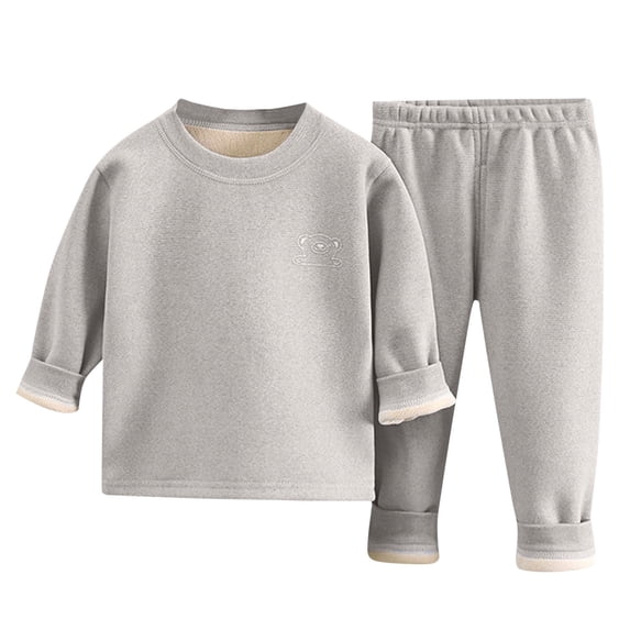 Edvintorg 1-8Years Toddler Boy Outfits Fashion Solid Color Long Sleeve Round Neck Blouses Shirt and Pants Cotton Lounge Sets Fall Winter Children's Sports Suit