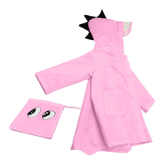 Edvintorg 1-8Years Toddler Raincoats for Kids Boys Girls Cute Solid Color Pocket Rainwear Raincoat Waterpoof Hooded Rain Jacket with Zipper Children's Raincoat
