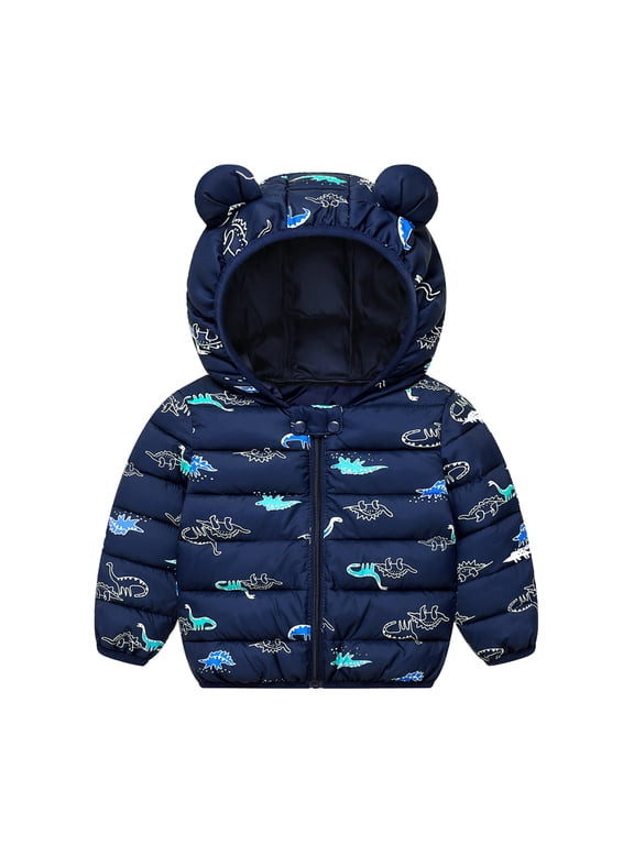 12M-5T 2025 Winter Kids Warm Down Coats Cute Baby Girls Jacket Kids Boys Down with Ear Hoodie Spring Girl Clothes Infant Children's Clothing for Boys Coat