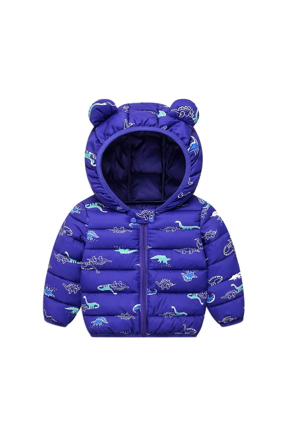 12M-5T 2025 Winter Kids Warm Down Coats Cute Baby Girls Jacket Kids Boys Down with Ear Hoodie Spring Girl Clothes Infant Children's Clothing for Boys Coat