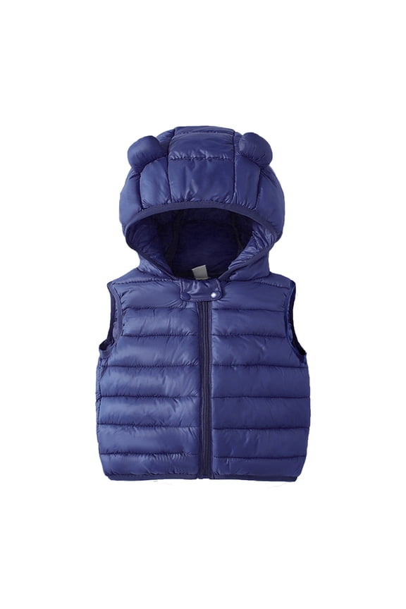 12M-5T Vest Kids Children for Spring Fall Toddler Kids Baby Boys Girls Sleeveless Winter Waistcoat Fashion Cute Solid Color Windproof Padded Hooded Coat Jacket