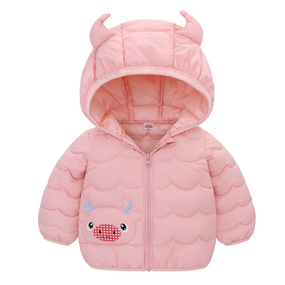 Edvintorg 12M-5Y Cute Jacket For Kids Boy Long Sleeve Zipper Coats Children Hooded Short Outerwear Winter Baby Clothes Infant Girls Coat On Clearance