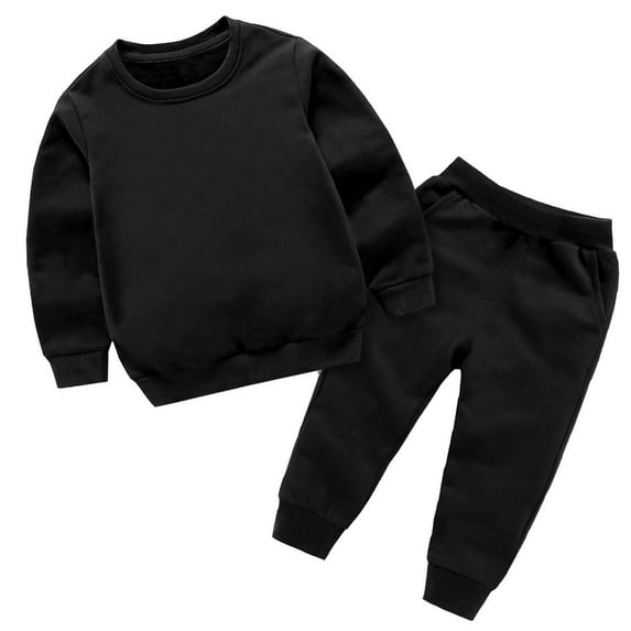 Edvintorg 12Months-12Years Toddler Baby Sports Suit Boys Girls Candy Color Solid Color Leggings Casual Kids Sports Pants Hoodies Set Children's Tracksuit