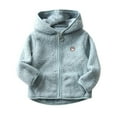thumbnail image 1 of Edvintorg 12Months-6Years Toddler Winter Clothes Long Sleeve Boys Girls Fashion Solid Color Cute Plush Thickening Keep Warm Zipper Hoodie Coat, 1 of 3