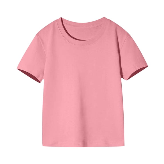 Edvintorg 2-12Years Kids Plain T Shirts Teeanger Boys Solid Tee Shirt Candy Colors T-Shirts for Kids Girls Summer Short Sleeve Tops Toddler Cotton Clothes
