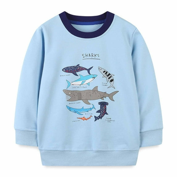 Edvintorg 2-7 Years Pullover Sweatshirts for Kids Sportswear Fashion Print Casual Long Sleeved Crewneck Sweatshirt Cotton Children's Clothing