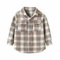 thumbnail image 1 of Edvintorg 2-7Y Fashion Fall Children Girl Boy Warm Coat Plaid Long Sleeve Pocket Button Turn-Down Collar Flannel Shirts Coat Jacket Tops Winter Kids Outwear, 1 of 7