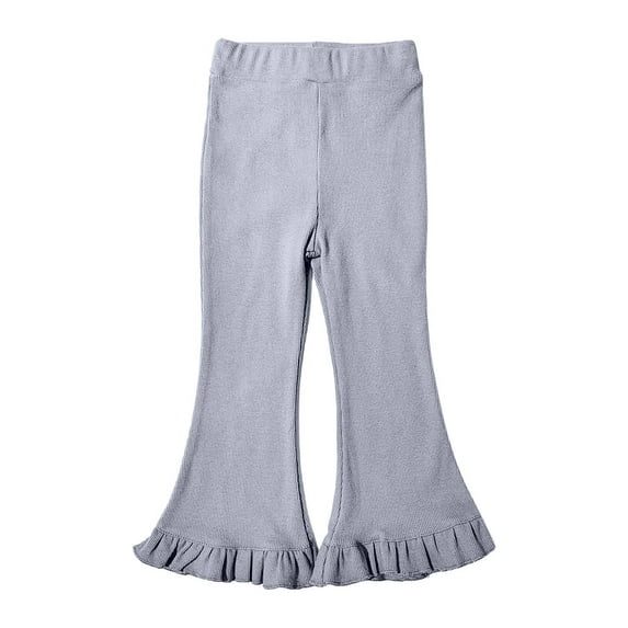 Edvintorg 2-8Years Toddler Kids Baby Girls Pants Cotton Fashion Solid Cute Sweet Elasticity Flared Pants Leggings Trousers for Kids Girls