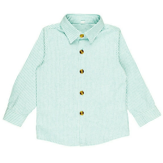 Edvintorg 2-9Years Kids Shirts Boys Fashion Stripe Printing Long Sleeves Casual Button Turndown Collar Shirt Fall Kids School Outfits Children'S Boys Clothing