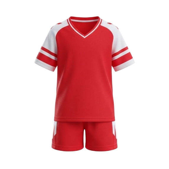 Edvintorg 2 Piece Outfits for Boys Soccer Jersey Football Uniforms Short Sleeve Crew Neck Athletic Shirt and Short Size 12M-14Y