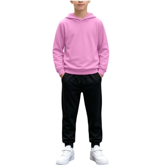 Edvintorg 2 Piece Sets for Boys Long Sleeve Workout Casual Hoodie and Sweatpant with Pocket Kids Clothes Boys Size 1-15