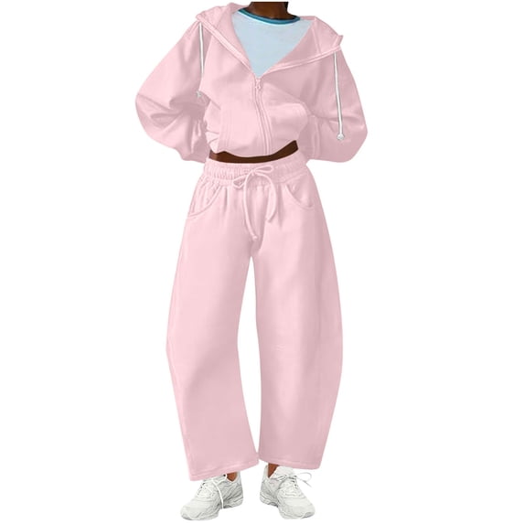 Edvintorg 2 Piece Sets for Women Fall Vacation Outfits Long Sleeve Hooded Sweatshirt Sweatpants Sweatsuits Matching Sets Women Clothing