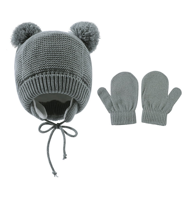 2023 Hat For Kids Girl Winter Beanie Hat Mittens Set Warm