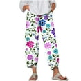 thumbnail image 1 of Edvintorg 2023 Women Cotton Linen Harem Pants Summer Flower Printed Casual Loose High Waist Pocket Trousers Female Vintage Ankle-Length Wide Leg Trousers, 1 of 5