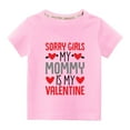 thumbnail image 1 of Edvintorg 2024 Summer Children Valentine's Day Letter Printed T-Shirt For Girls Clearance Kawaii Printing Short Sleeve Shirts Girls Cotton Tops Tees Kids Clothes Girls 3-10Years, 1 of 4