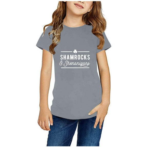 Edvintorg 3-14Years St. Patrick's Day Kids Tshirts Summer Printed Short Sleeve Casual Shirts Children's T-Shirt for Boys Girls Children Clothing