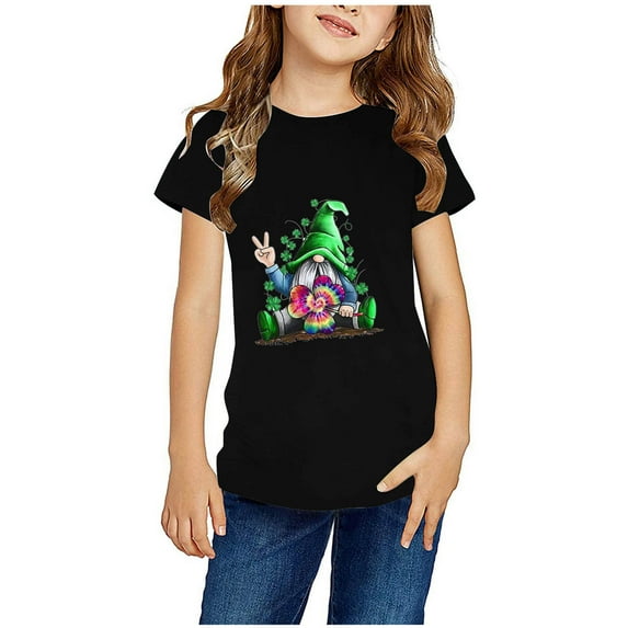 Edvintorg 3-14Years St. Patrick's Day T-Shirts for Children Summer Cute Printed Short Sleeve Casual Tees Shirts Children's T-Shirt for Boys Teenage Girls Clothing