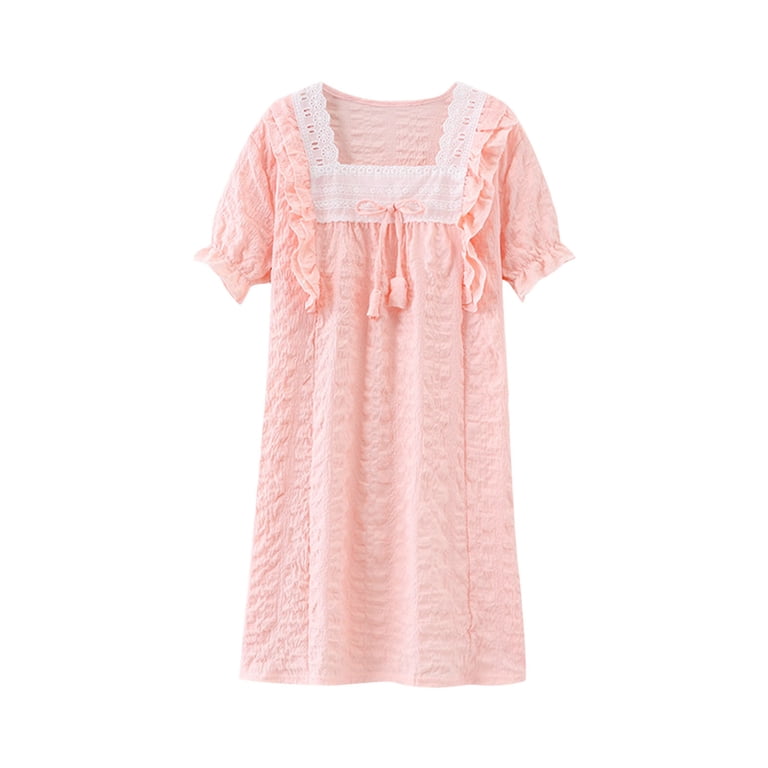 Edvintorg 3-16Years Girls Dresses Summer Solid Color Thin Casual Dress with Ruffle Cotton Home Clothing Short Sleeve Night Dress for Kids Children's Loungewear - Walmart.com Edvintorg 3-16Years Girls Dresses Summer Solid Color Thin Casual Dress with Ruffle Cotton Home Clothing Short Sleeve Night Dress for Kids Children's Loungewear - Walmart.com