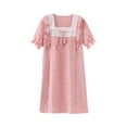 thumbnail image 1 of Edvintorg 3-16Years Girls Dresses Summer Solid Color Thin Casual Dress with Ruffle Cotton Home Clothing Short Sleeve Night Dress for Kids Children's Loungewear, 1 of 6