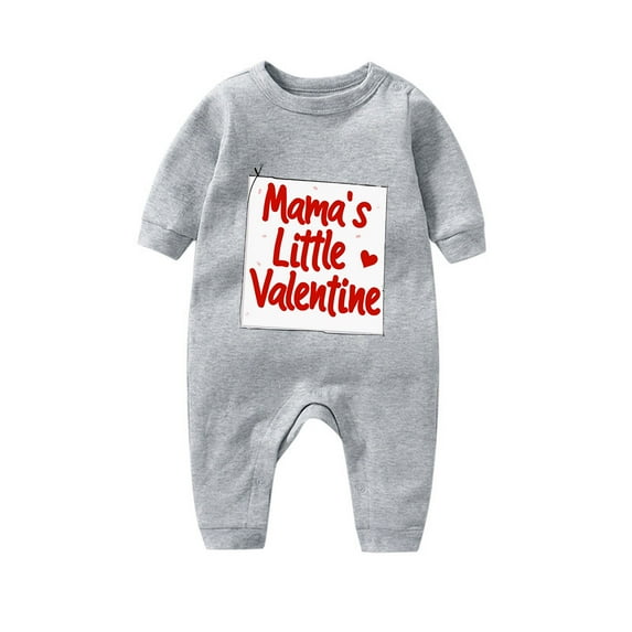 Edvintorg 3-18 Months Long Sleeve Body Baby Romper Toddler Baby Girls Boys Bodysuit Valentine's Day One-Piece Heart Printed Rompers Jumpsuit Cotton Baby Overalls