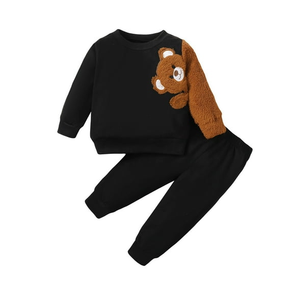 Edvintorg 3-24 Months Newborn Girl Outfits Fashion Winter Suits Printed Round Neck Long Sleeve Pullover Shirt and Pants Sweat Suit Cotton Baby Girl Clothes