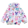 thumbnail image 1 of Edvintorg 3-9 Years Lightweight Jacket Kids Long Sleeve Cute Cartoons Print Windproof Hooded Jackets Coat with Zipper Spring Fall Children Girls Windbreaker Outerwear, 1 of 3