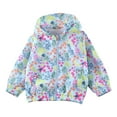 thumbnail image 1 of Edvintorg 3-9 Years Spring Fall Hooded Jacket for Kids Girls Cute Floral Print Long Sleeve Casual Lightweight Windproof Jackets Coat with Zipper Outdoor Children Outerwear, 1 of 3