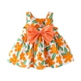 thumbnail image 1 of Edvintorg 3M-3Y Summer New Bow Baby Princess Dress Casual Clearance Holiday Style Backless Big Bow Flower Printed Suspender Sundress Dress With Hat Birthday Gifts, 1 of 6