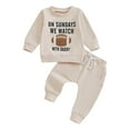 thumbnail image 1 of Edvintorg 3M-3Y Toddler Boys Clothes Sets Fashion Letter/Football Print Long Sleeve Pullover Suit 2 Piece Set for Kids Girls Sweatsuit Girls Boutique Outfits, 1 of 6