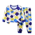 thumbnail image 1 of Edvintorg 3M-6Y Kids Pajamas Velvet Thermal Underwear Lounge Set Cute Printed Double-Sided Velvet Plus Fall Winter Clothes Long Trousers Home Wear Children's Pajamas, 1 of 6