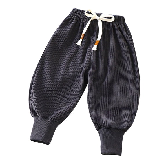 Edvintorg 3Months-5Years Toddler Boy Pants Fashion Solid Color Elastic Waist Casual Loose Long Lantern Pants Trousers with Drawstring Boys Athletic Pants
