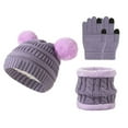 thumbnail image 1 of Edvintorg 4-10 Years Toddler Hats Clearancekids Winter Beanie Hat Warm Knit Thick Cap With Pompom And Scarf Gloves Set For Girls Boys Children's Hat, 1 of 2