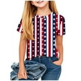 thumbnail image 1 of Edvintorg 4Th Of July Kids Clothes Girls Summer Casual Basic Tee Tops Fashion Printed Crew Neck Short Sleeve Shirt Boys Tshirts 3-12 Years, 1 of 6