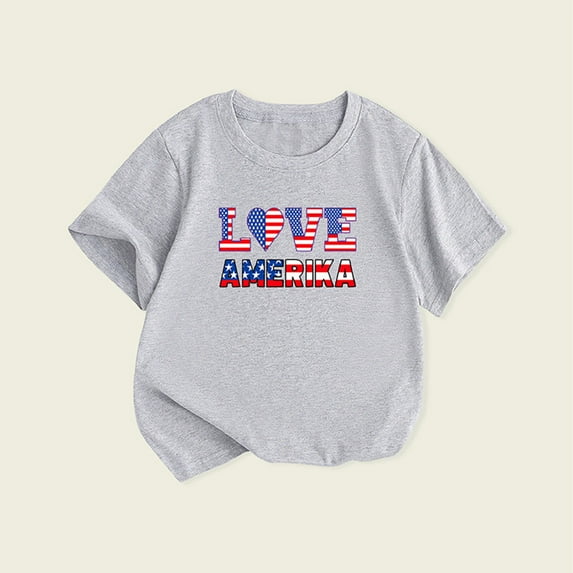 Edvintorg 4Th Of July Love America Unisex Infant Baby Boys T Shirt Short Sleeve Tees Boys Girls Solid Color T-Shirts Toddler Casual Summer Shirts Tops