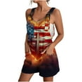 thumbnail image 1 of Edvintorg 4Th Of July Rompers for Women 2025 Casual Tie Knot Overall Shorts Loose Fit Bib Pants Shortalls Summer Sleeveless Suspender Short Jumpsuit with Pocket Plus Size Women's Clothing, 1 of 5