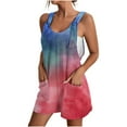 thumbnail image 1 of Edvintorg 4Th Of July Womens Summer Romper Casual Tie Knot Overall Shorts Loose Fit Bib Pants Shortalls with Pocket Fashion Print Sleeveless Suspender Short Jumpsuit Women's Clothing, 1 of 5