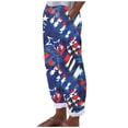 thumbnail image 1 of Edvintorg 4Th Of July Trousers Womens Plus Size Women's Summer Casual Vintage Printing Sportswear Comfortable Loose Pants with Pocket Blue L, 1 of 4