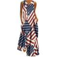 thumbnail image 1 of Edvintorg 4Th Of July Women's Casual Long Dresses Women Casual Loose Printed Tank Beach Dress V-Neck Pocket Sundress Sleeveless Maxi Dress, 1 of 5