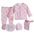 thumbnail image 1 of Edvintorg 5PCS Newborn Baby Boys Girls clothes sets Long Sleeve Tops+Hat+Pants+Bib Outfits Set baby kawaii clothing Infantis Costume, 1 of 4
