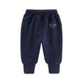 thumbnail image 1 of Edvintorg 6M-4Y Fall Winter Toddler Pants Baby Boys Girls Solid Color Plush Cute Casual Keep Warm Trousers Kids Full Pants, 1 of 2