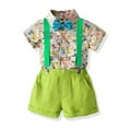 thumbnail image 1 of Edvintorg 6M-6Y Boys Summer Sets Clothing Boys Short Sleeve Top&Strap Shorts Suit Outfit for Baby Toldders Floral Printing Shirts Shorts Photography Performance Set, 1 of 7