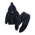 thumbnail image 1 of Edvintorg 6M-7Y Fall Winter Children's Sports Suit Kawaii Clothes Golden Velvet Hairball Long Sleeve Hooded Pullover Top Pants Suit 2Pcs Kids Casual Tracksuits On Clearance, 1 of 6