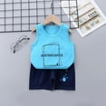 thumbnail image 1 of Edvintorg 6Months-5Years Kids Clothes Boy Toddler Baby Girls Summer Fashion Cute Sleeveless Vest Shorts Cartoon Print Casual Suit, 1 of 4