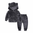 thumbnail image 1 of Edvintorg 6Months-7Years Autumn Winter Kids Girls Clothing Sets Fashion Girls' Casual Golden Velvet Hooded Pullover Long Sleeve Sweatshirt Pants Tracksuit Set On Clearance, 1 of 6