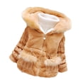 thumbnail image 1 of Edvintorg 7M-4Y Fleece Jacket Kids Girls Winter Coat Solid Hooded Fleece Lined Thick Down Coats Puffy Cotton Jackets with Zipper Children's Outerwear Girl, 1 of 7
