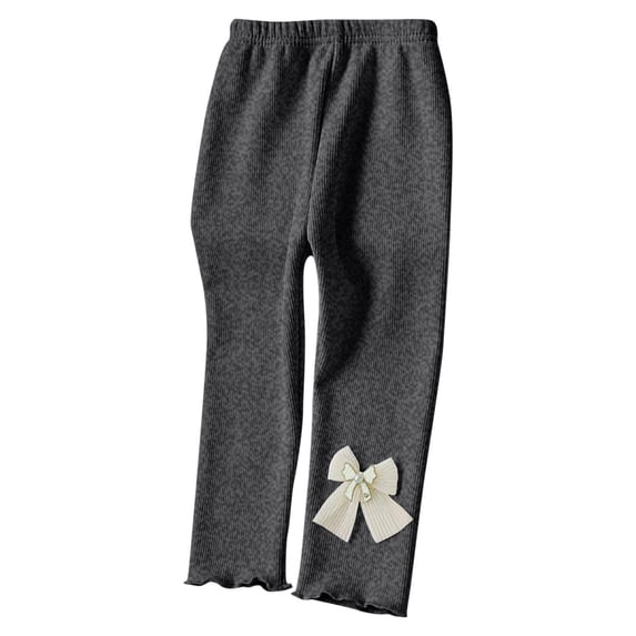 Edvintorg 8Months-7Years Leggings for Toddler Girls Cute Bowknot Elastic Waisted Leggings Long Pants Trousers Winter Thick Warm Leggings Kids Clothes Girls