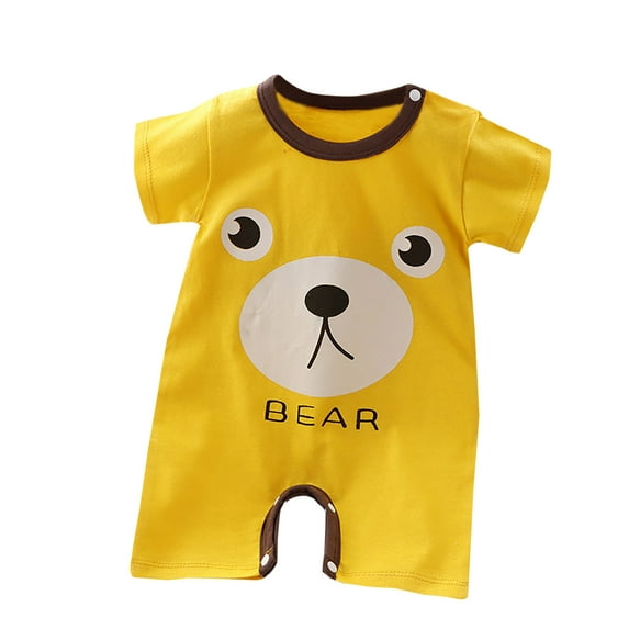 Edvintorg Baby Boy Romper Summer Clearance Toddler Boys Clothes Cute Cartoon Printed Short Sleeve One-Piece Rompers Cotton Infant Jumpsuit Cartoon Costume