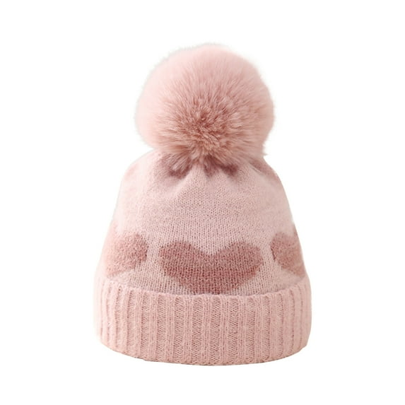 Edvintorg Baby Hats Girls Boys Winter Cute Beanie Gradient Knit Hat Warm Knit Thick Ski Cap with Fluff Ball for 3-18Months Baby Accessories Newborn