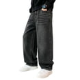 thumbnail image 1 of Edvintorg Baggy Jeans for Boys Streetwear Classic Wide Leg Jeans Elastic Waist Demin Pants with Pockets Teen Clothes 5-15, 1 of 6
