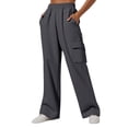 thumbnail image 1 of Edvintorg Baggy Sweatpants for Women Solid Color Casual Loose Wide Leg Pants Elastic Waist Workout Trousers Womens Joggers with Pockets Dark Gray S, 1 of 4